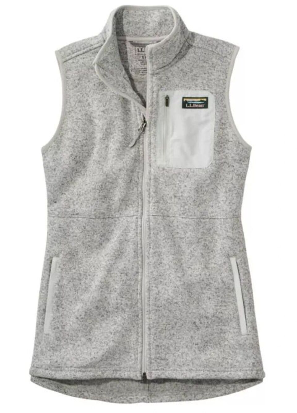 L.L.Bean Women’s Sweater Fleece Long Vest - LP - Pewter NWT - Current Style